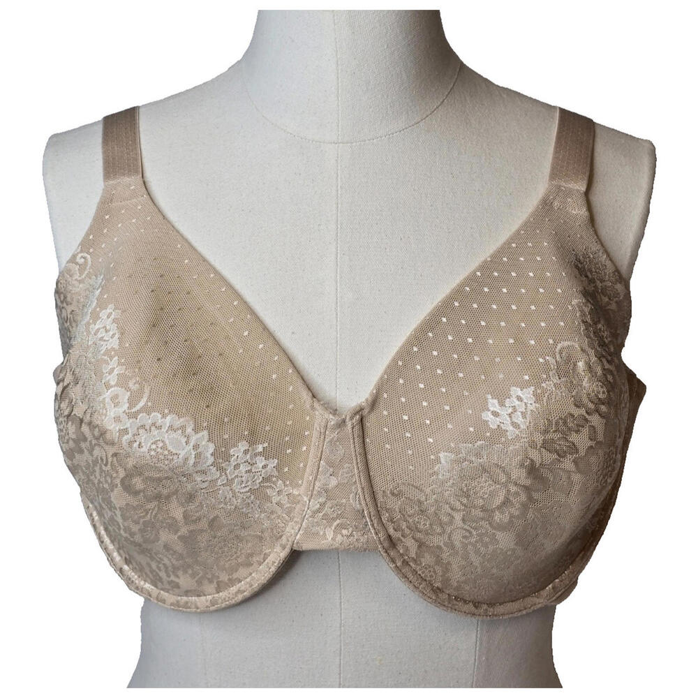 VANITY FAIR BACK MINIMIZER UNDERWIRE TAGLESS BEIGE BRA STYLE#76080 SZ: 42DD NWOT